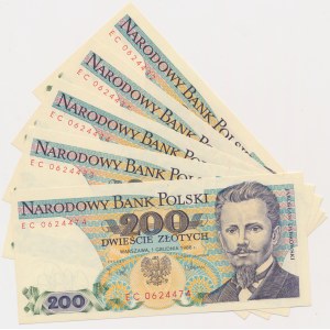 200 złotych 1988 - EC (5 szt.)