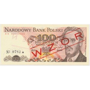 100 złotych 1976 - WZÓR - AK 0000000 - No.0782 -