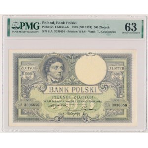 500 złotych 1919 - SA. - PMG 63