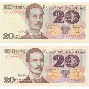 20 złotych 1982 - A i AA - (2 szt.)