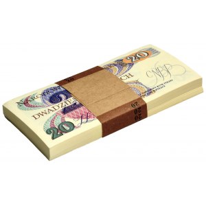 Niepełna paczka bankowa 20 złotych 1982 - AU - (99 szt.)
