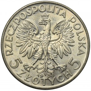 Głowa Kobiety, 5 złotych Warszawa 1933