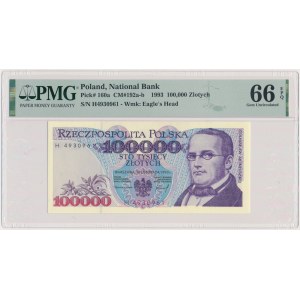 100,000 PLN 1993 - H - PMG 66 EPQ