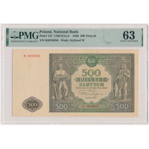 500 zlotých 1946 - K - PMG 63