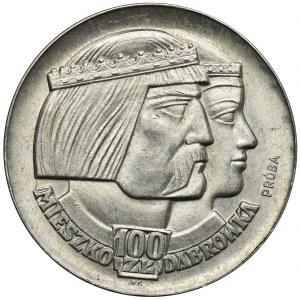 SAMPLE, 100 gold 1966 Mieszko and Dabrowa heads.