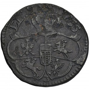 August III Sas, gubinský groš 1755 - číslo 3