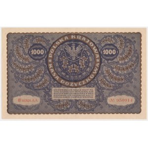 1 000 mariek 1919 - III Séria AA - prvá séria