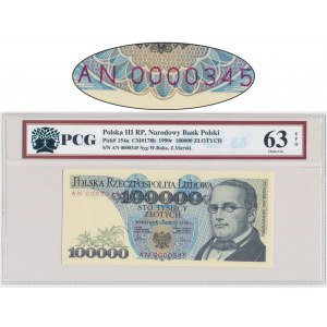 100.000 zl 1990 - AN - PCG 63 EPQ - niedrige Zahl