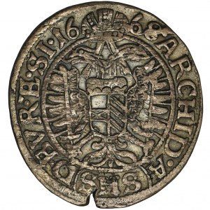 Silesia, Habsburg rule, Leopold I, 3 Krajcary Wroclaw 1668 SHS