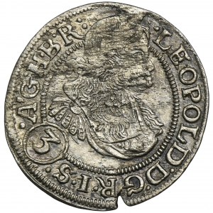 Sliezsko, habsburská vláda, Leopold I., 3 Krajcary Vroclav 1670 SHS
