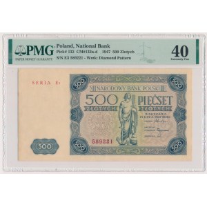 500 zloty 1947 - E3 - PMG 40