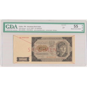 500 złotych 1948 - SPECIMEN - AA - GDA 55 EPQ