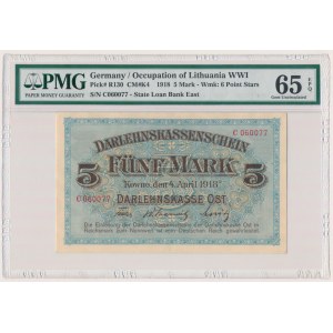 Kowno, 5 Mark 1918 - C - PMG 65 EPQ