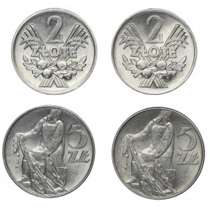 Set, 5 gold Fisherman and 2 gold Berries 1974 (4 pieces).