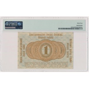 Posen, 1 Ruble 1916 - short clause (P3d) - PMG 64