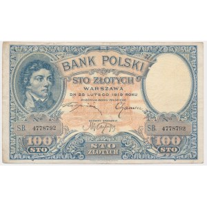 100 złotych 1919 - S.B -