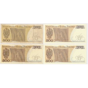 500 złotych 1974-82 (4 szt.)
