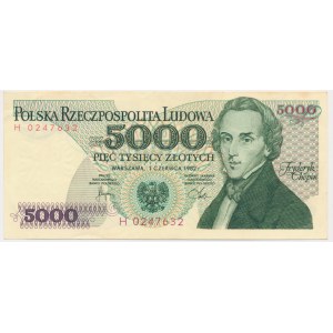 5.000 złotych 1982 - H -wyjątkowo rzadkie