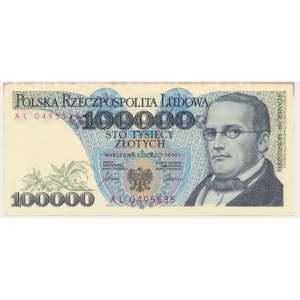 100.000 złotych 1990 - AL - rzadka seria
