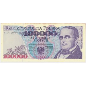 100.000 złotych 1993 - Y - rzadka seria