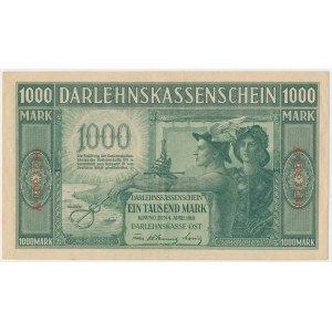 Kaunas, 1 000 mariek 1918 - A - 7 číslic - zelené podpisy