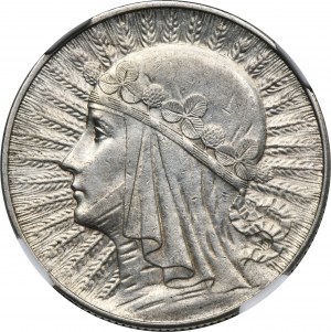 Head of a Woman, 5 gold London 1932 - NGC AU DETAILS