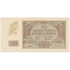 10 Zloty 1940 - A - seltene erste Serie