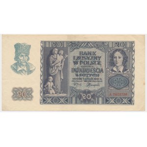 20 złotych 1940 - A - pierwsza seria