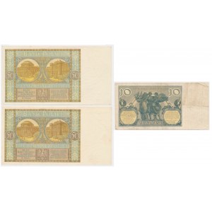 Set, 10-50 gold 1929 (3 pieces).