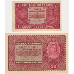 Zestaw, 1-20 marek 1919 (2 szt.)