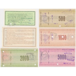 Set, vouchers and checks 1939-1990 (6 pcs.)