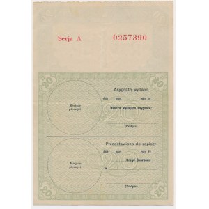 Asygnata na 20 złotych 1939