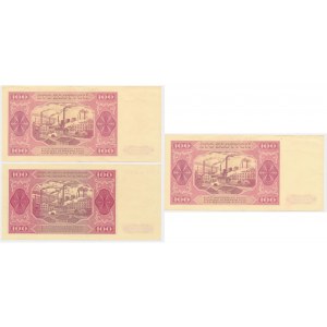 100 złotych 1948 - HF, KT (3 szt.)