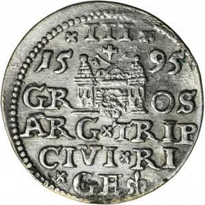 Sigismund III Vasa, 3 Groschen Riga 1595 - LI