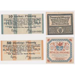 Danzig and Stargard Szczeciński, 10-50 Pfennigs 1916-17 (4 pcs.)