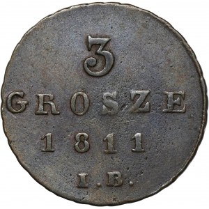 Księstwo Warszawskie, 3 Grosze Warszawa 1811 IB