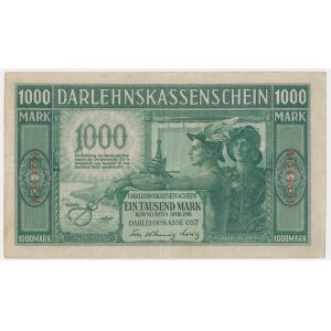 Kowno, 1.000 Mark 1918 - A - 6 digit serial -