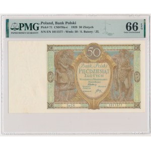 50 zlotých 1929 - Ser.CZ. - PMG 66 EPQ