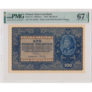 100 marek 1919 - IJ Serja T - PMG 67 EPQ