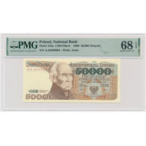 50.000 złotych 1989 - AA - PMG 68 EPQ