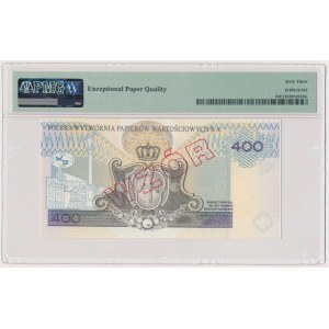 PWPW, 400 zloty 1996 - AB - MODEL on reverse - PMG 63 EPQ