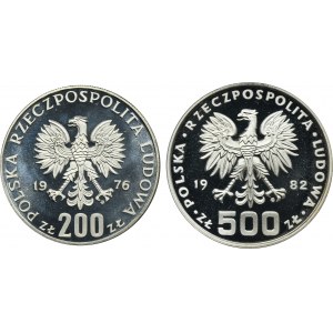 VZORKA, 200 zlatých 1976 a 500 zlatých 1982 (2 kusy).