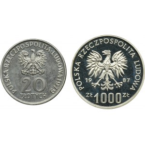 PRÓBA, 20 złotych 1979 i 1.000 złotych 1987 (2 szt.)