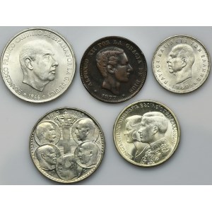 Zestaw, Grecja i Hiszpania, Mix monet (5 szt.)