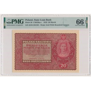 20 marks 1919 - 2nd Series EM - PMG 66 EPQ.