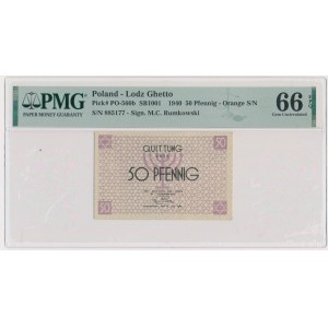 50 fenigów 1940 - numerator czerwony - PMG 66 EPQ