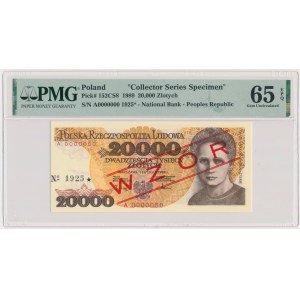 20,000 gold 1989 - MODEL - A 0000000 - No.1925 - PMG 65 EPQ.