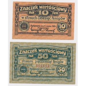Bydgoszcz, 10-50 fenig 1920 (2 pieces).