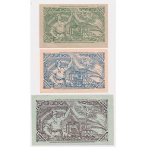 Tichau (Tychy), zestaw 25-50 fenigów, 1 marka 1921 (3 szt.)