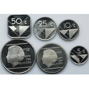 Set, Netherlands colony, Aruba, Florins and cents 1987-1997 (6 pcs.)